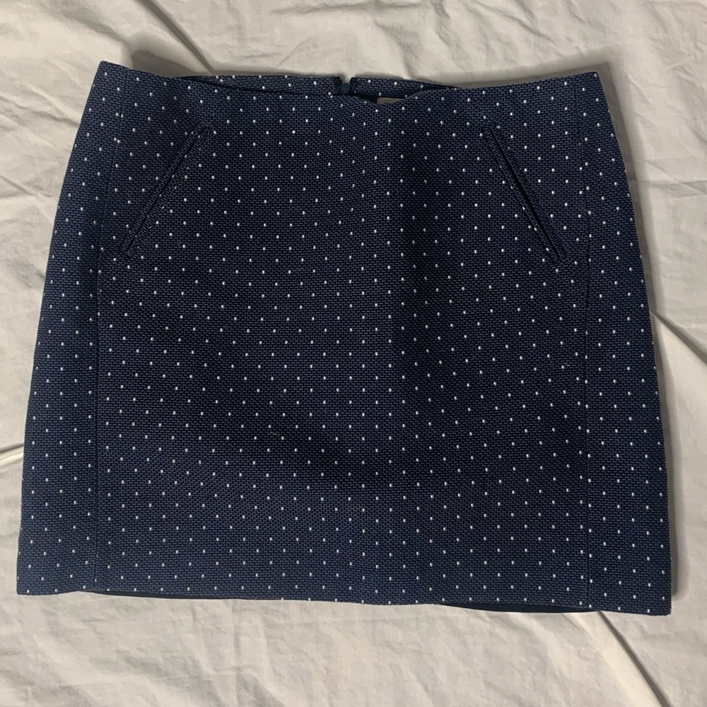 Loft blue poka dot skirt